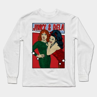Jinkx and Dela Holiday Pop Art Comic Style Long Sleeve T-Shirt